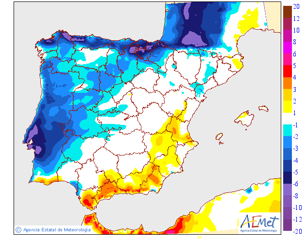 Variación de temperaturas máximas AEMET. 03 Meteosojuela