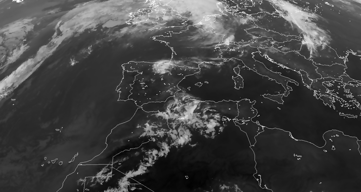 Animación imágenes de satélite. Anticiclón y frente débil Meteosojuela La Rioja