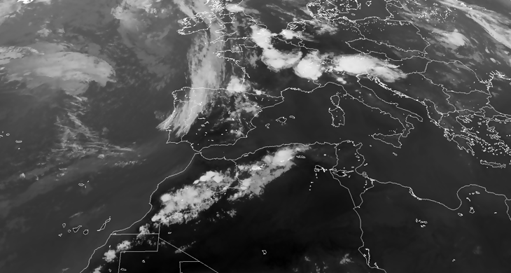Animación imágenes de satélite. Tormentas y frente débil Meteosojuela La Rioja