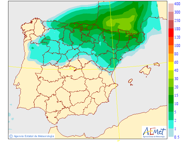 Precipitación Media según AEMET. 09 Meteosojuela La Rioja