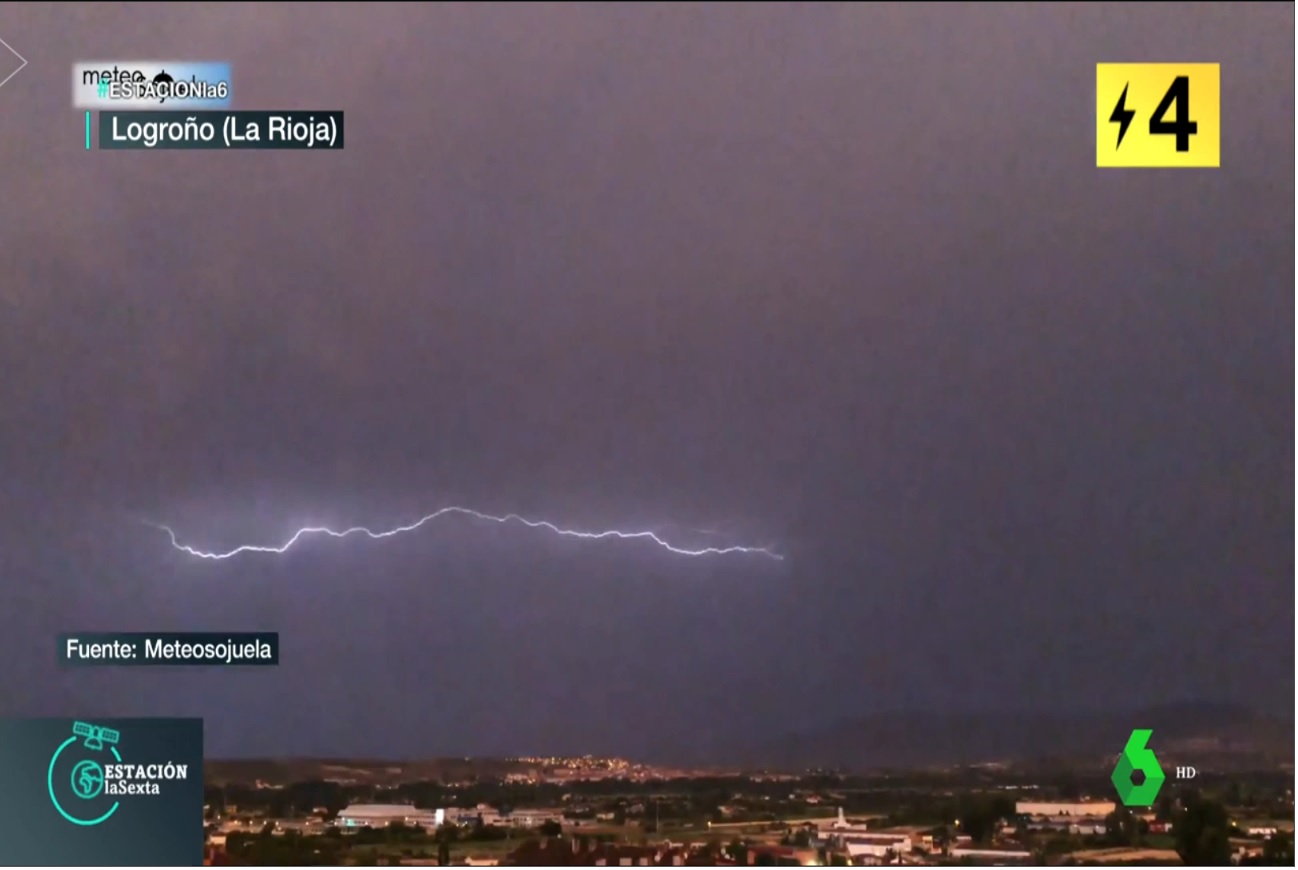 Rayos en Villamediana. Estación la Sexta 2207. Meteosojuela