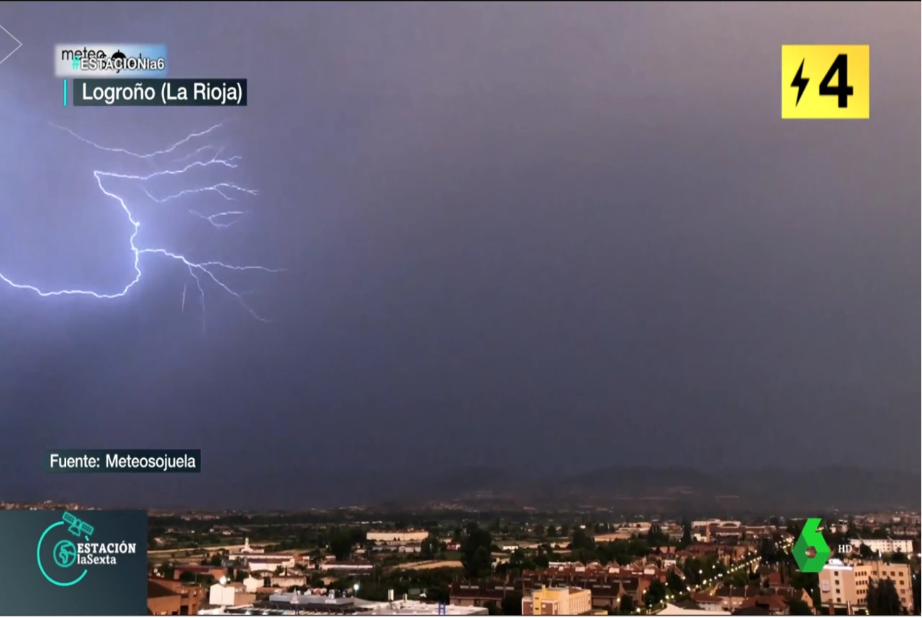 Rayos en Villamediana. Estación la Sexta 2207. Meteosojuela