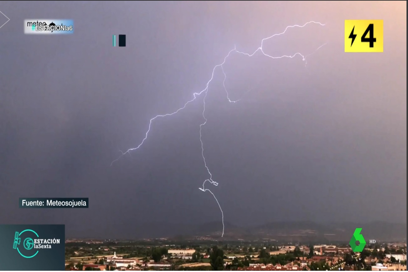 Rayos en Villamediana. Estación la Sexta 2207. Meteosojuela