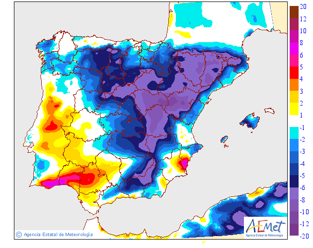 Variación de temperaturas máximas AEMET. 14 Meteosojuela