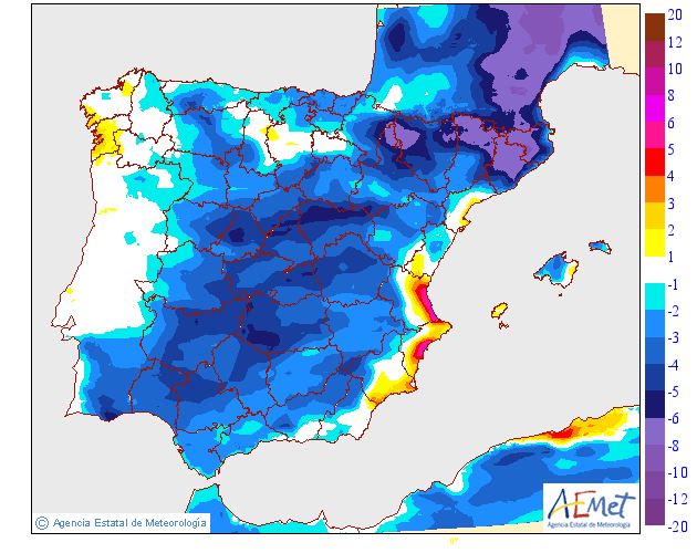 Variación de temperaturas máximas AEMET. 27 Meteosojuela