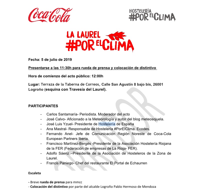 Programa Hostelería por el cambio climático