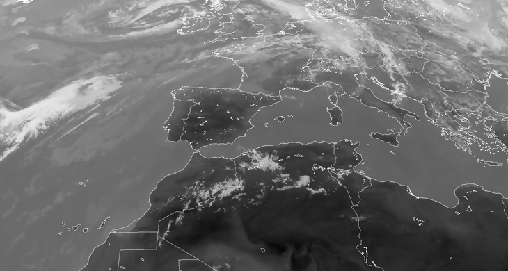 Animación imágenes de satélite. Anticiclón y frente Meteosojuela La Rioja