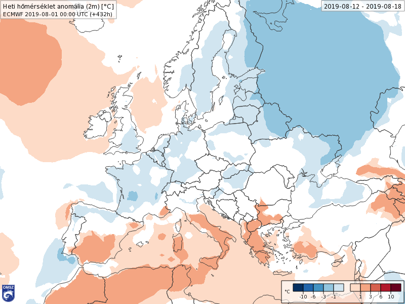 Anomalías Temperaturas Agosto 2 semana ECMWF