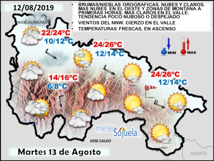 Mapa tiempo La Rioja. Meteosojuela Mapa tiempo La Rioja. Meteosojuela