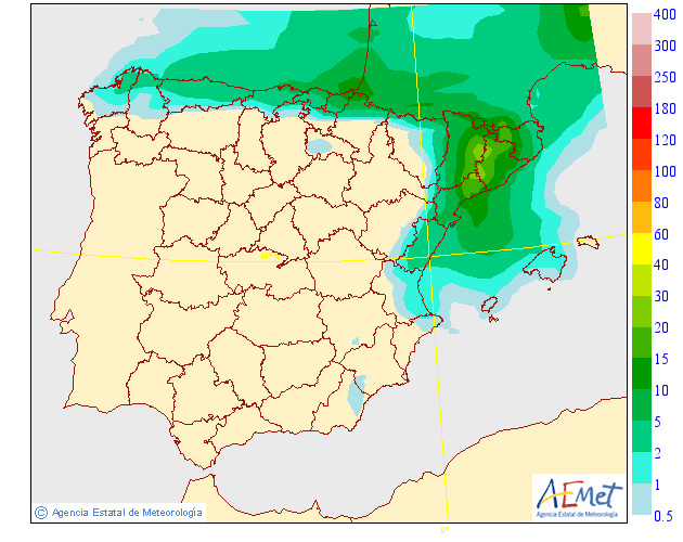 Precipitación Media según AEMET. Meteosojuela La Rioja