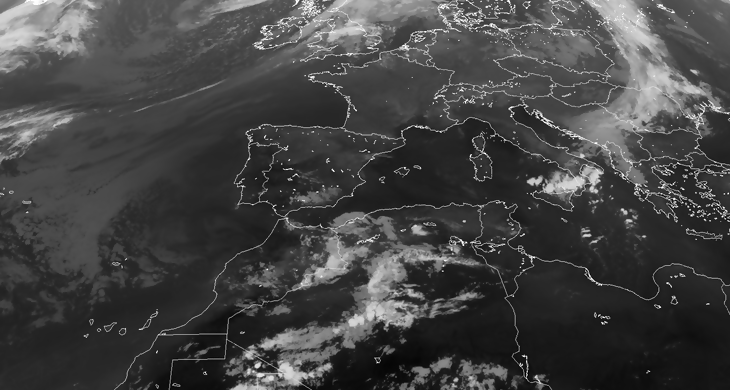 Animación imágenes de satélite. Anticiclón y frente Meteosojuela La Rioja