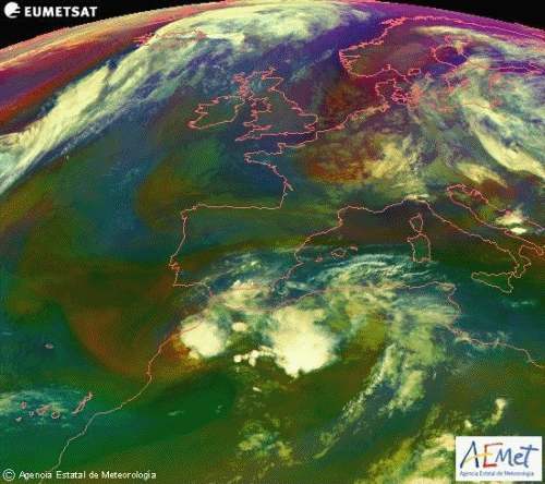 Animación imágenes de satélite. Meteosojuela La Rioja