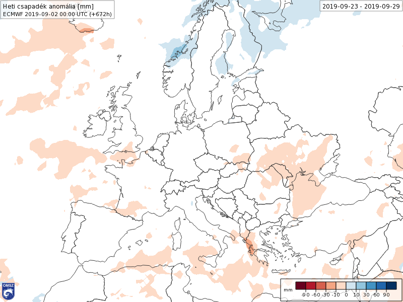 Anomalías Precipitación Septiembre 4 semana ECMWF