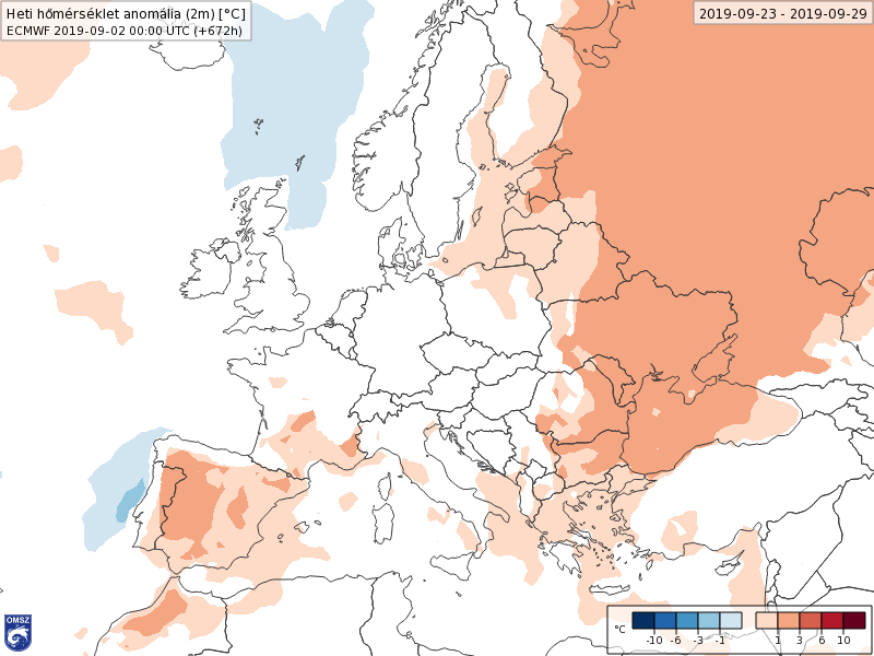 Anomalías Temperaturas Septiembre 4 semana ECMWF