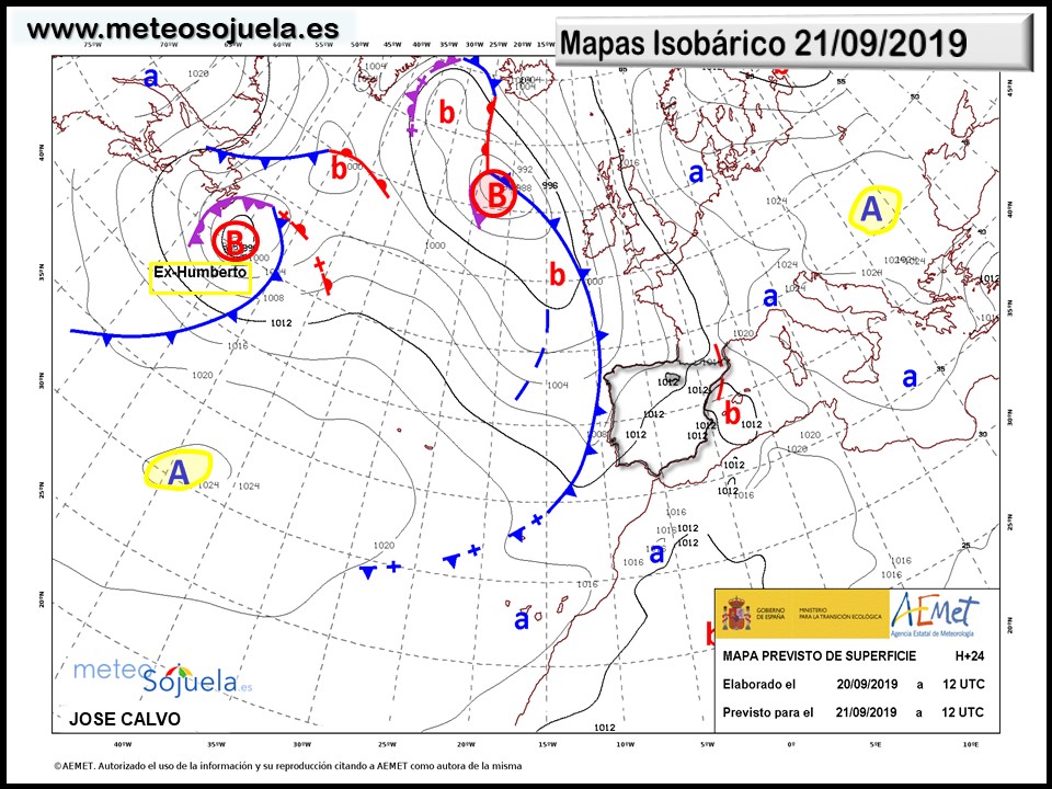 Mapa Isobárico La Rioja. Meteosojuela