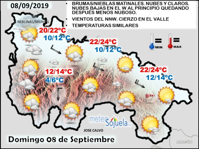 Mapa tiempo La Rioja. Meteosojuela