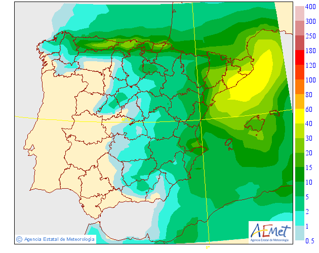 Precipitación Media según AEMET. 10 Meteosojuela La Rioja
