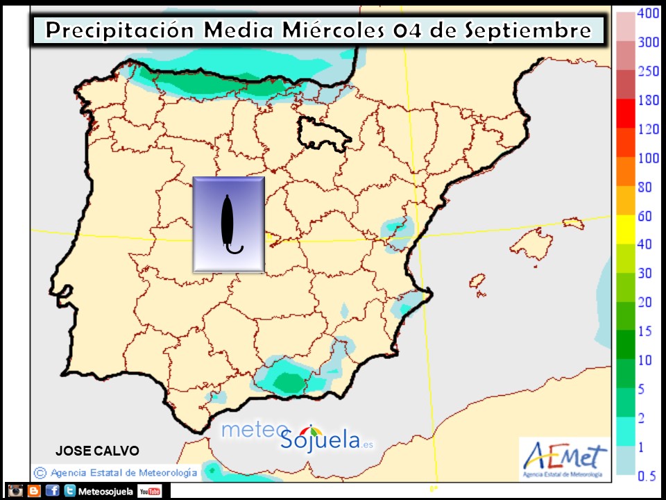 Precipitación Media según AEMET. Meteosojuela La Rioja