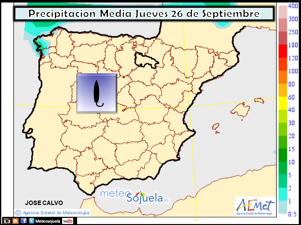 Precipitación Media según AEMET. Meteosojuela La Rioja