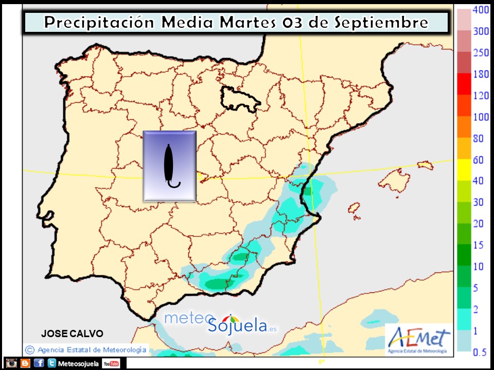Precipitación Media según AEMET. Meteosojuela La Rioja