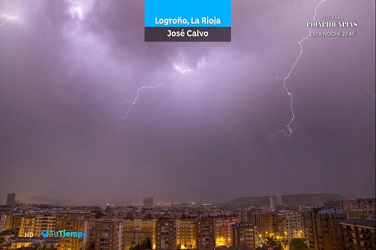 Rayos en Logroño. .Tu Tiempo en A3. Meteosojuela