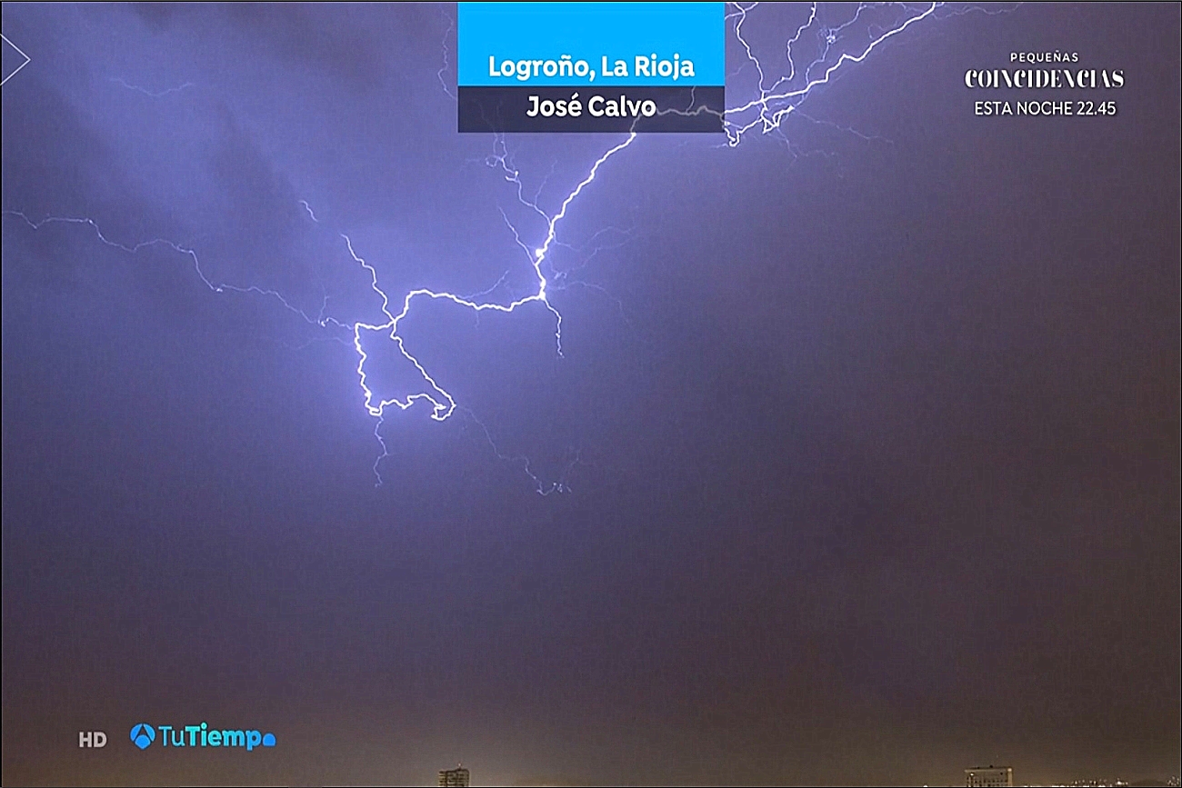Rayos en Logroño. Tu Tiempo en A3. Meteosojuela