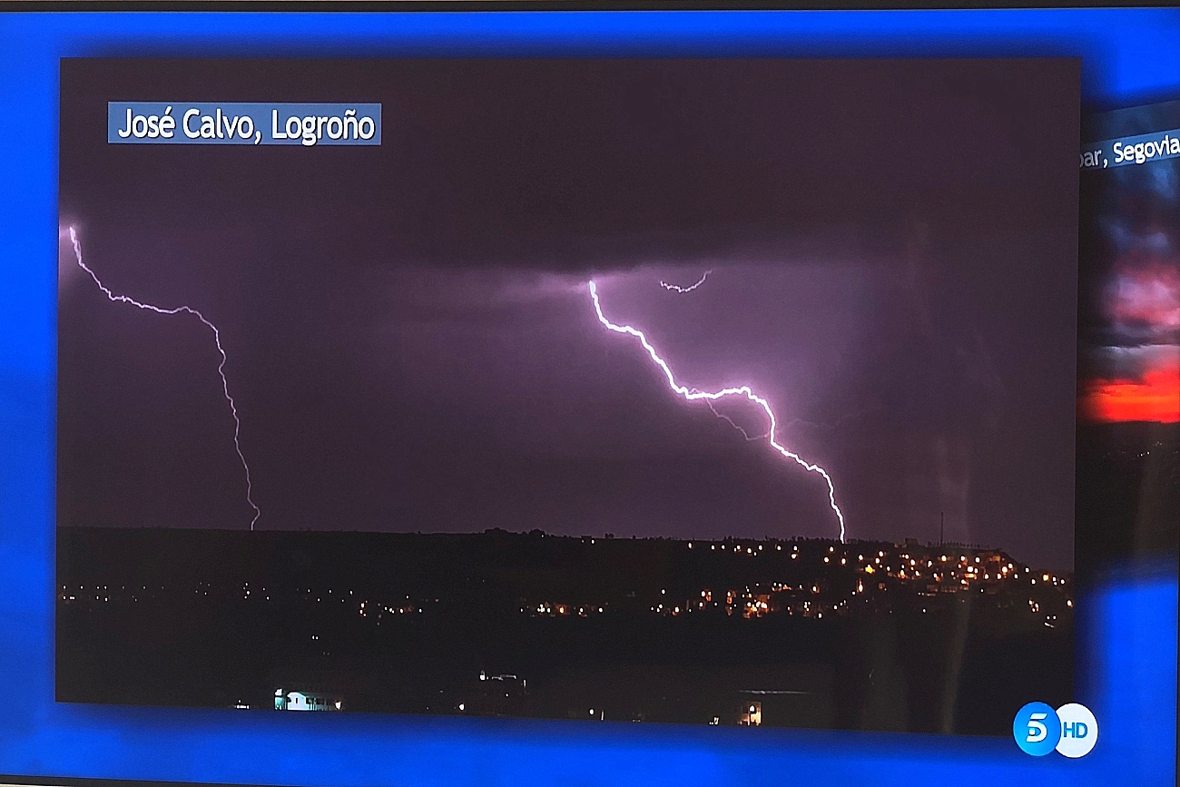 Rayos en Villamediana. Telecinco. Meteosojuela