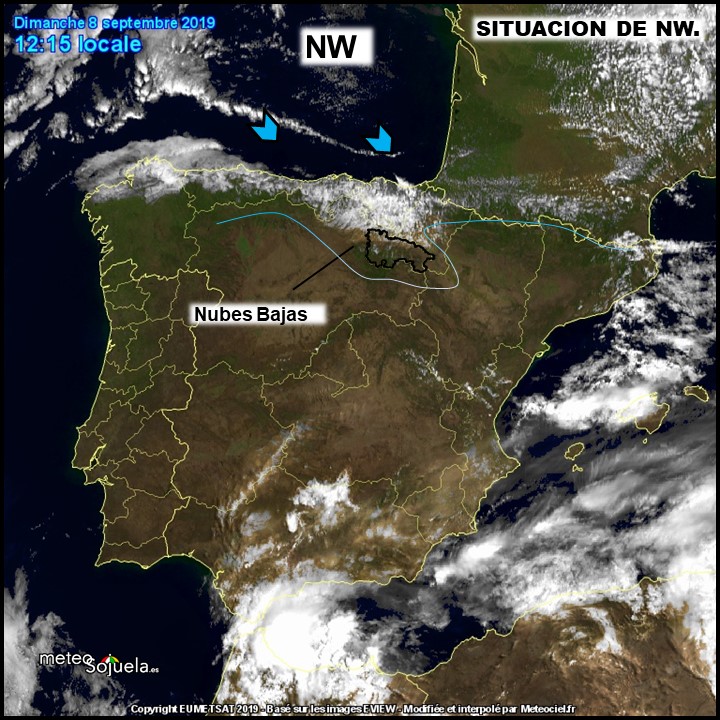 Situación de NW. Imágen satélite. Meteosojuela