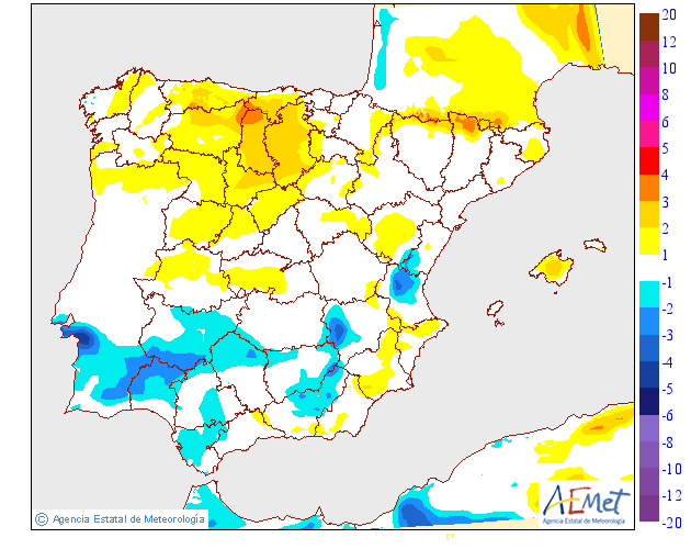 Variación de temperaturas máximas AEMET 07. Meteosojuela