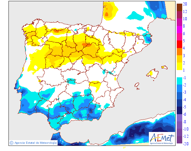 Variación de temperaturas máximas AEMET 08. Meteosojuela