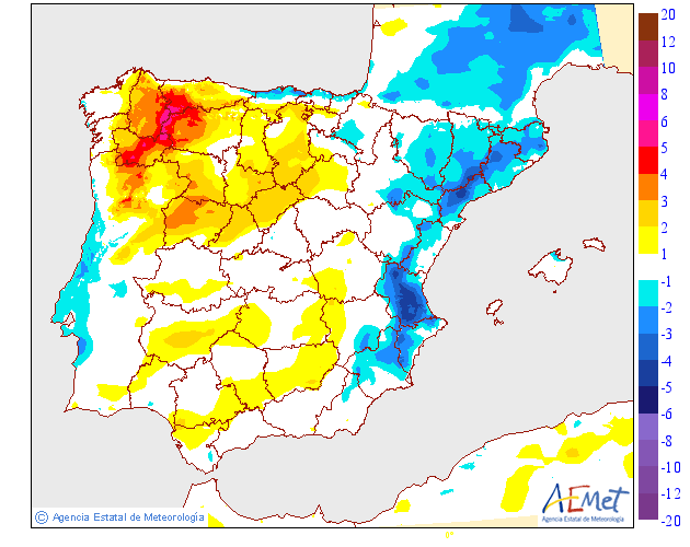 Variación de temperaturas máximas AEMET. 28 Meteosojuela