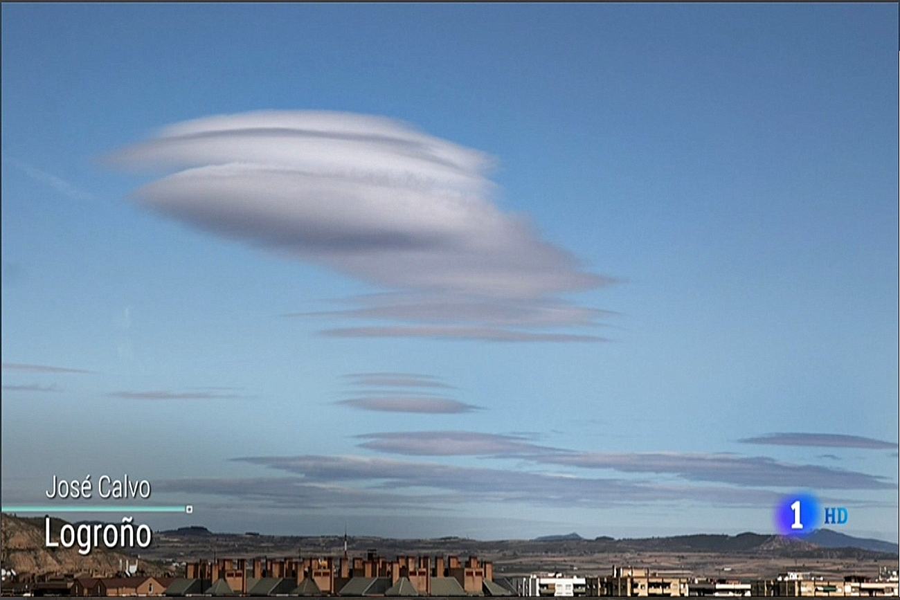 Altocumulus Lenticularis. El Tiempo de TVE1. Meteosojuela
