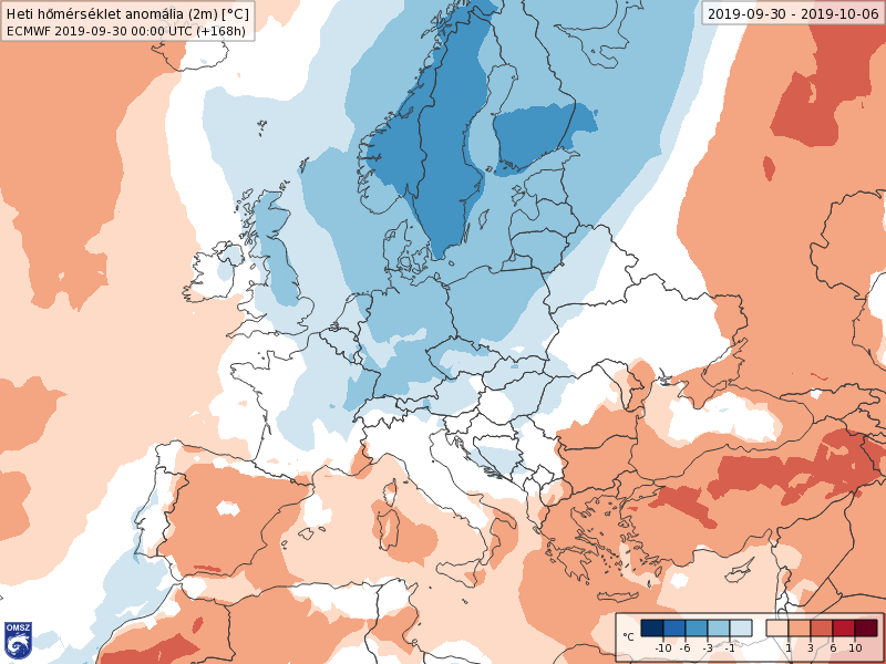 Anomalías Temperaturas Octubre 1 semana ECMWF