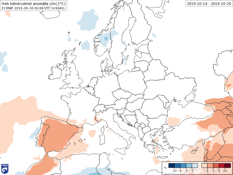 Anomalías Temperaturas Octubre 3 semana ECMWF