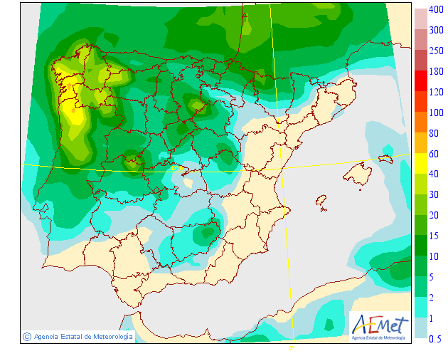 Precipitación Media según AEMET. 01 Meteosojuela La Rioja