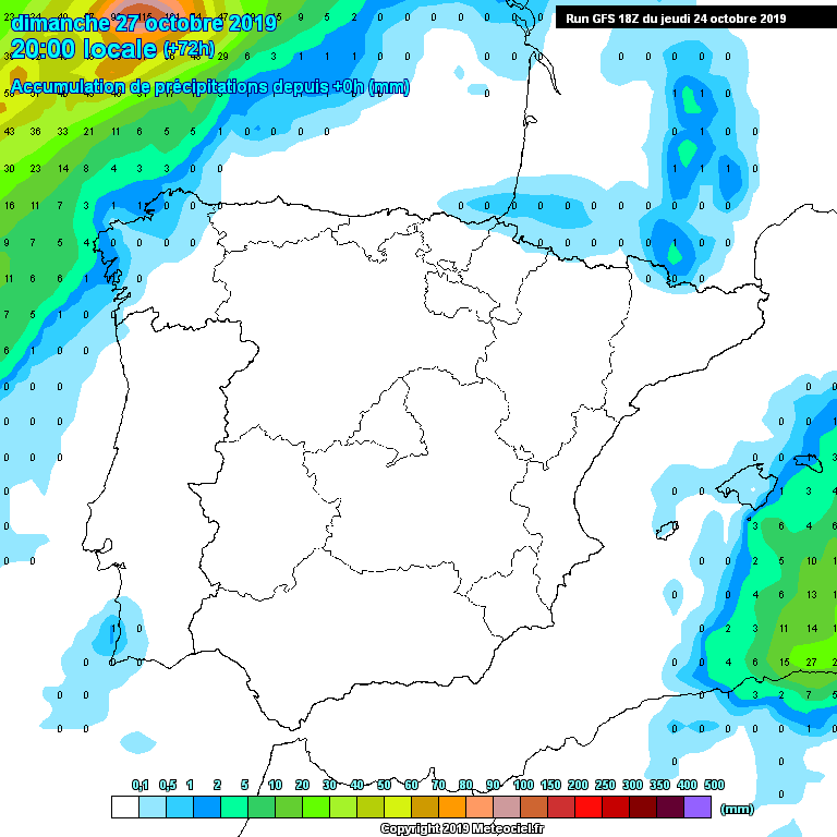 Precipitación acumulada GFS. Meteosojuela