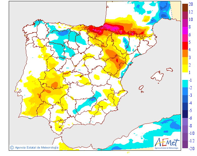 Variación de temperaturas máximas AEMET. 01 Meteosojuela