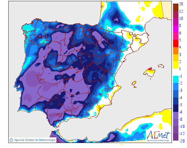 Variación de temperaturas máximas AEMET. 14 Meteosojuela