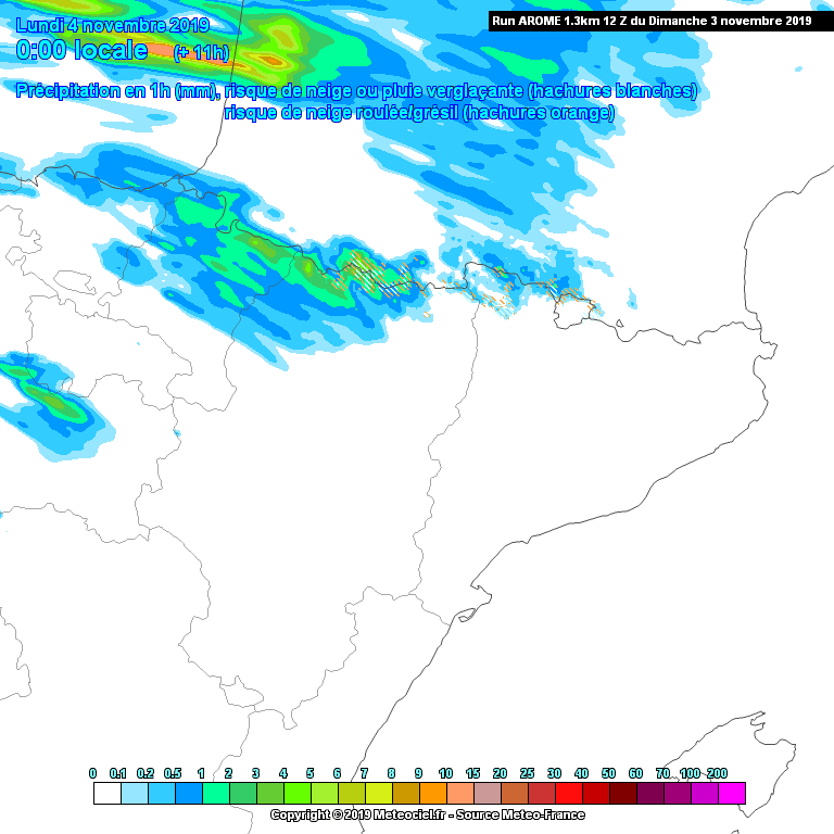 Animación Precipitaciones AROME. Metetosojuela