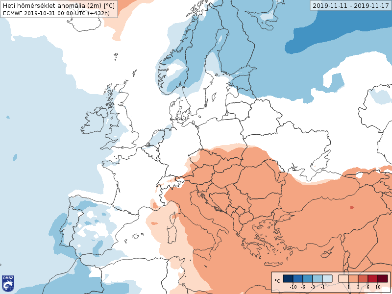 Anomalías Temperaturas Noviembre 2 semana ECMWF