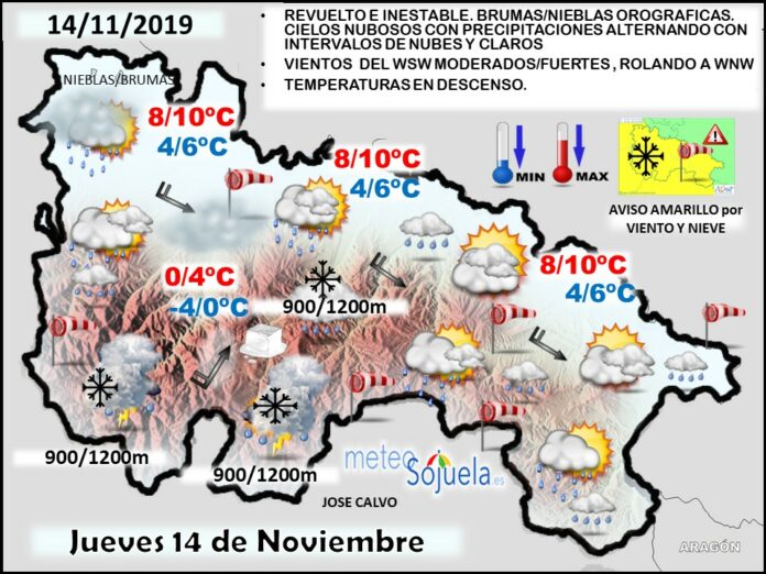 Mapa tiempo La Rioja. Meteosojuela