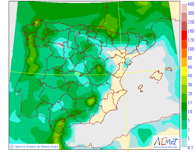 Precipitación Media según AEMET. 02 Meteosojuela La Rioja