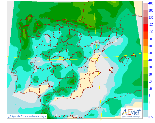 Precipitación Media según AEMET. 03 Meteosojuela La Rioja