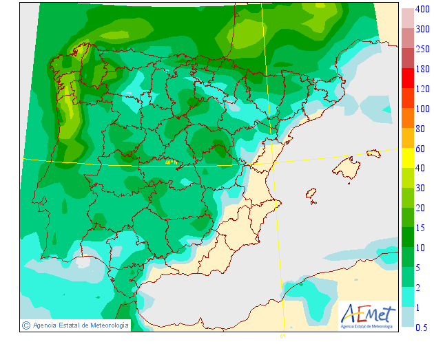 Precipitación Media según AEMET. 04 Meteosojuela La Rioja