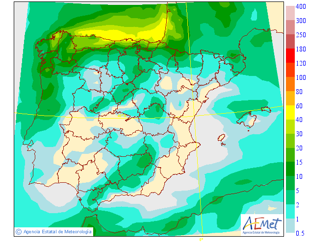 Precipitación Media según AEMET. 05 Meteosojuela La Rioja