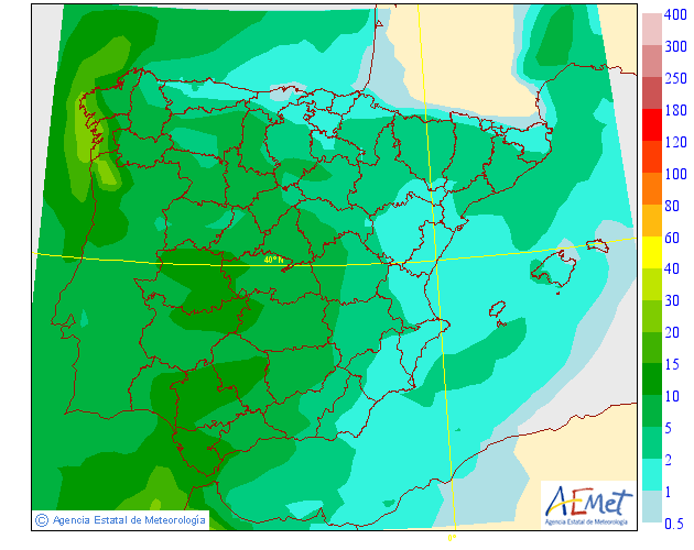 Precipitación Media según AEMET. 20 Meteosojuela La Rioja