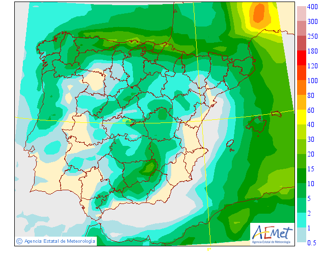 Precipitación Media según AEMET. 23 Meteosojuela La Rioja