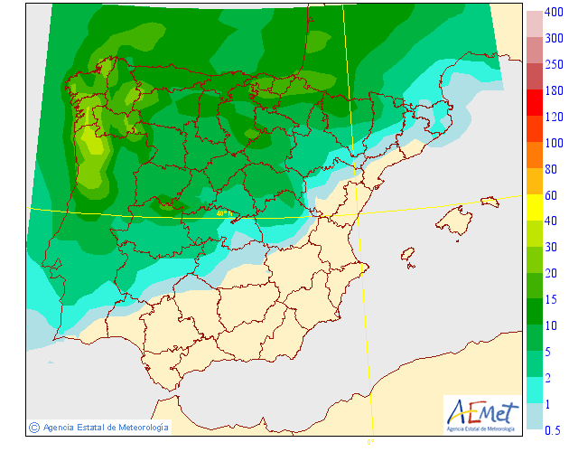 Precipitación Media según AEMET. 30 Meteosojuela La Rioja