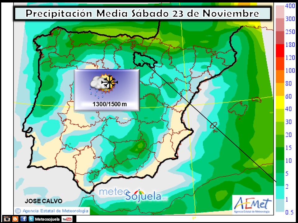 Precipitación Media según AEMET. Meteosojuela La Rioja