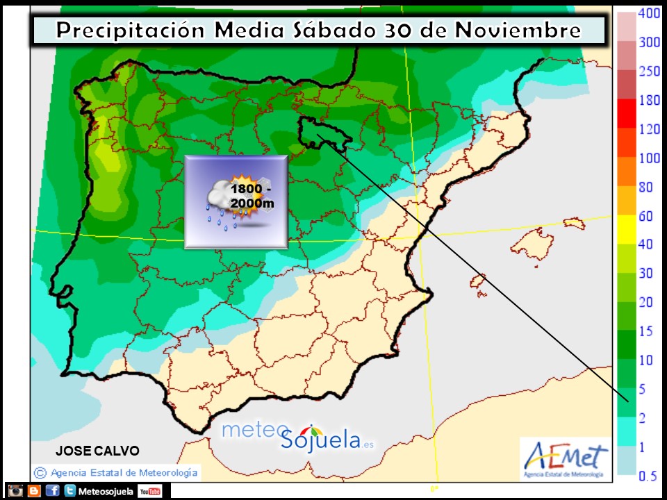 Precipitación Media según AEMET. Meteosojuela La Rioja